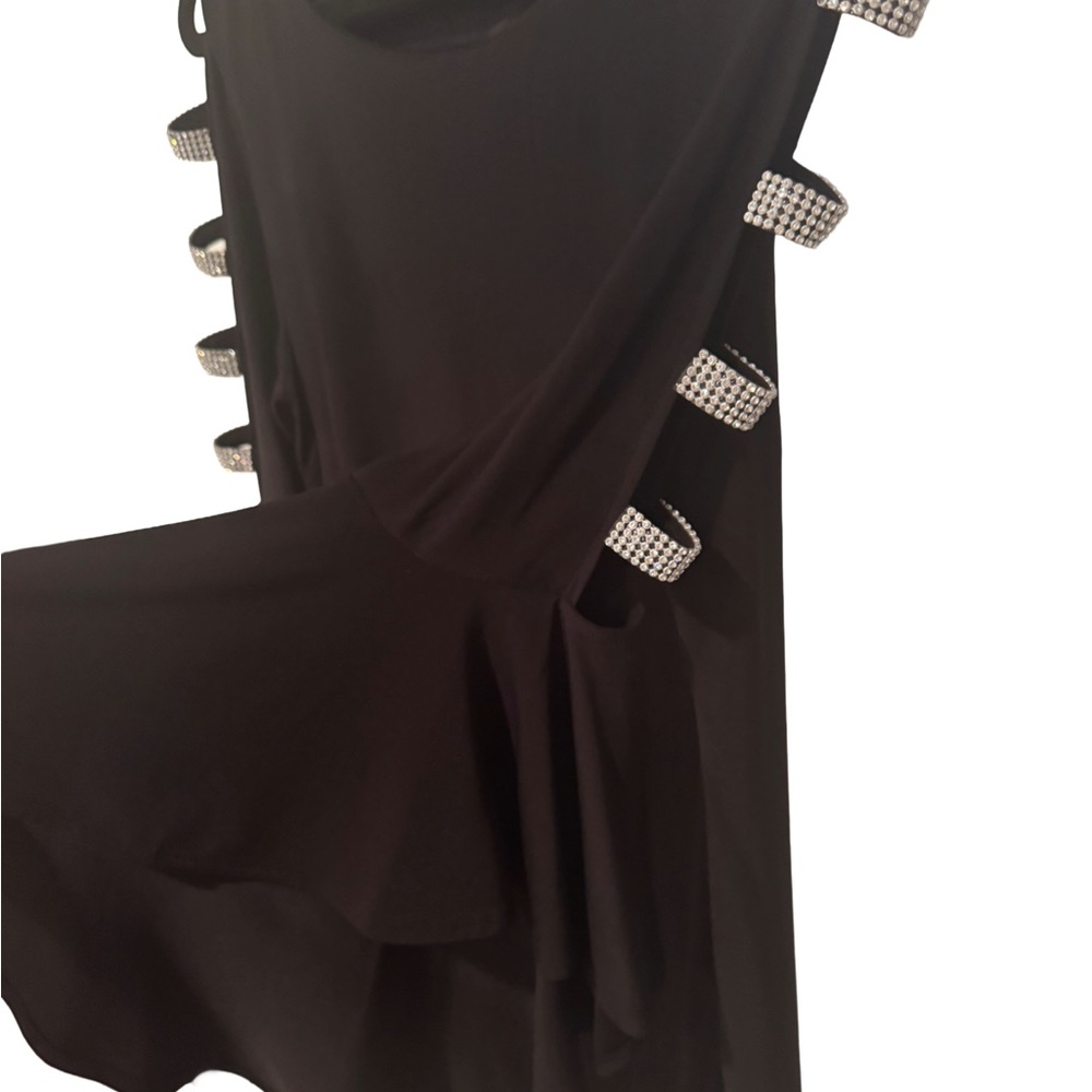 MSK Dress Black Long Sleeve  with Silver Accents